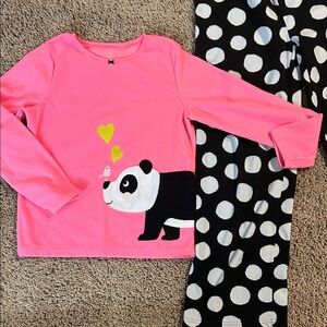 EUC Carter's Panda Pajama 2-Piece Set Size 14